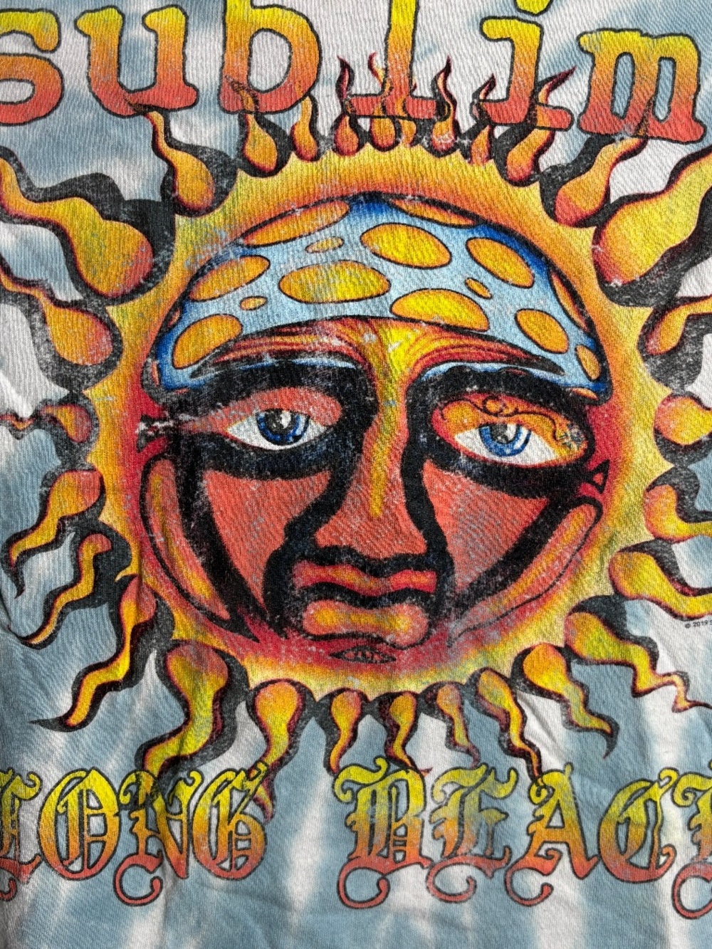 Sublime Long Beach T-shirt Size M Tie-Dye Sun Face Band Tour Concert Y2K 90s
